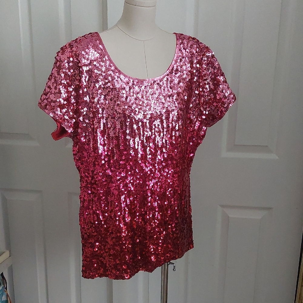 Pink Sequin Women's Top